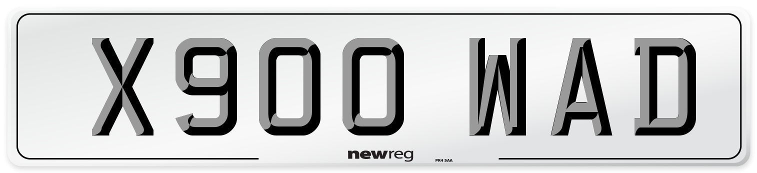 X900 WAD Number Plate from New Reg